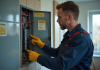 Installation électrique: tout savoir sur une installation conforme et sécurisée Électricien inspectant un tableau électrique résidentiel