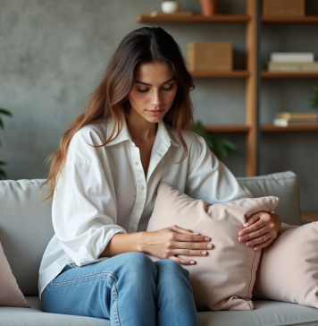 Décoration intérieure: conseils pour débuter en déco d’intérieur Jeune femme arrangeant des coussins dans un salon moderne