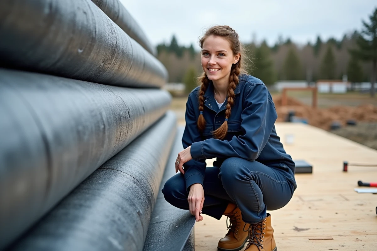 Jeune femme contrôlant une plaque d