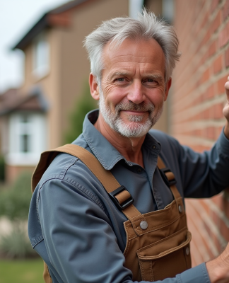 Ouvrier en overalls posant une isolation sur un mur extérieur