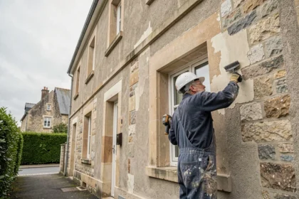 Ravalement de façade d'une maison bretonne en Ille-et-Vilaine par un professionnel du bâtiment